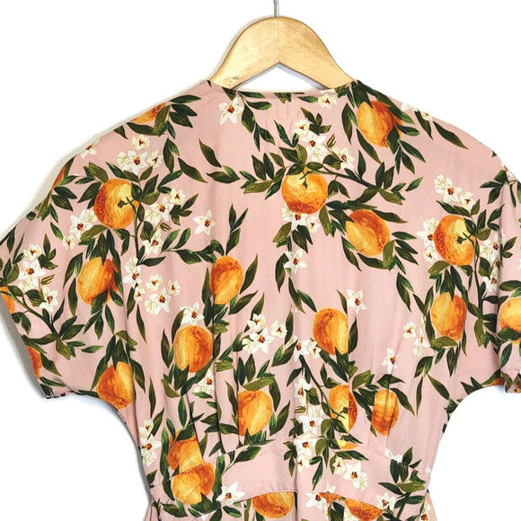 Marine Layer Camila Tropical Floral Orange Print Summer Pink Mini Dress Size XS - Picture 7 of 15